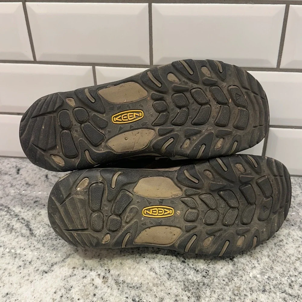 Keen Mens 7.5 Hiking Shoes Brown Leather Mesh Low‎ Top Trail Gorpcore 1022746